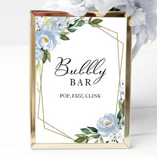 Affiche Signe Floral Géométrique Bulles Bar Pop Fizz Clink