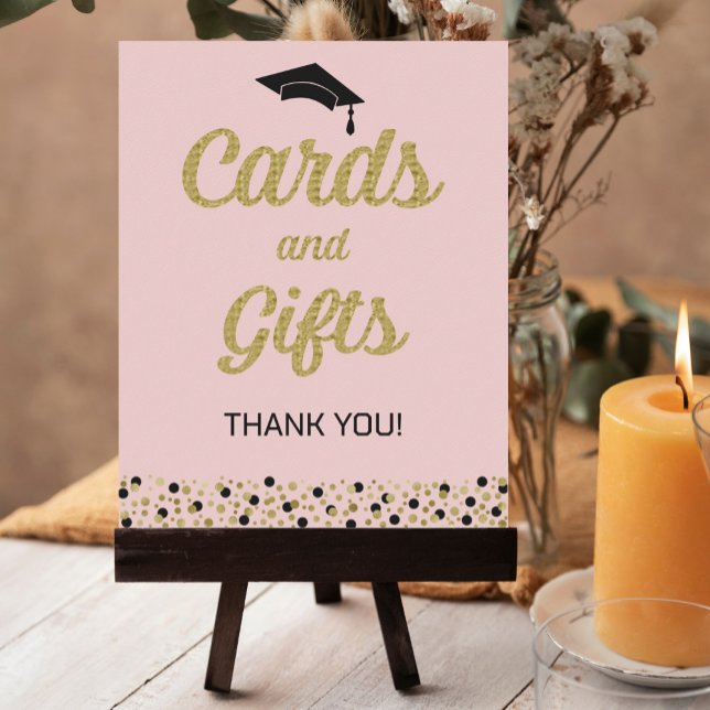 Affiche Signe graduel Gold Foil Script Confetti Cartes et  (Créateur téléchargé)