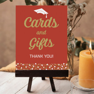 Affiche Signe graduel Gold Foil Script Confetti Cartes et