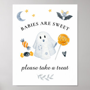 Affiche SIGNE Halloween Ghost Little Boo Baby shower Sweet