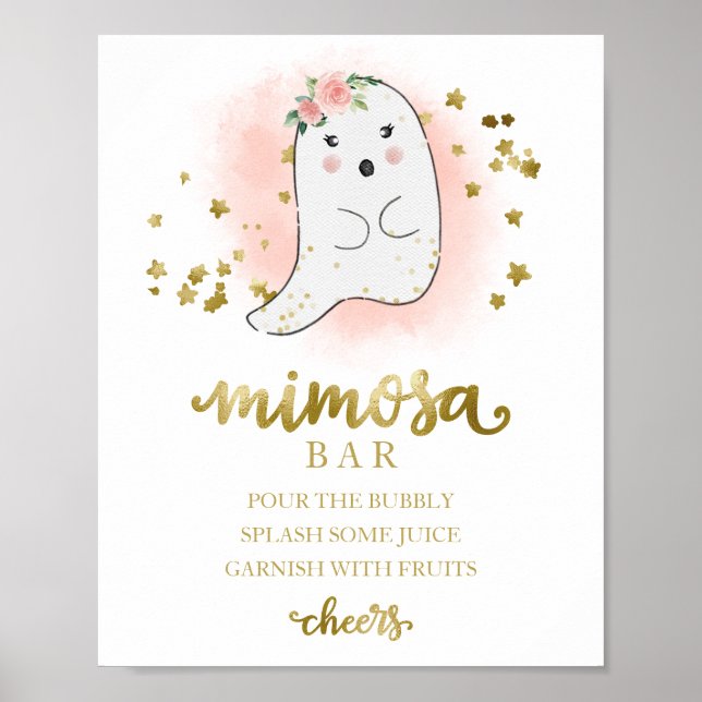 Affiche SIGNE Halloween Girl Baby shower Mimosa Bar (Devant)