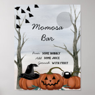 Affiche SIGNE Halloween Momosa Bar, Baby shower Halloween