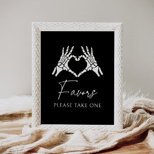 Affiche SIGNE Halloween Squelette Mains Baby shower Faveur