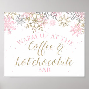 Affiche SIGNE Hiver Onederland Café et chocolat chaud