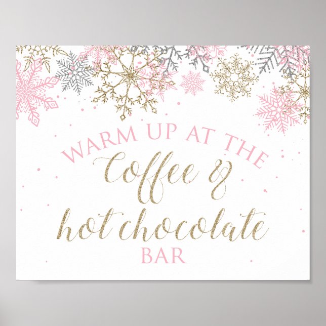 Affiche SIGNE Hiver Onederland Café et chocolat chaud (Devant)