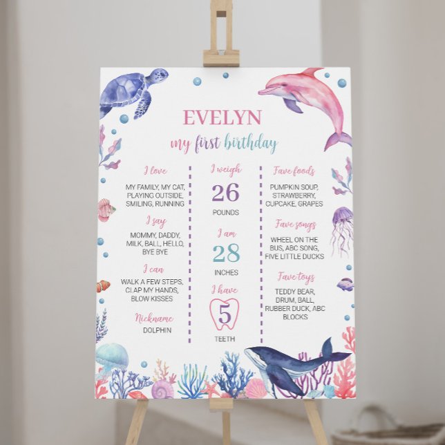 Affiche SIGNE JALON D'ANNIVERSAIRE Dauphin De Mer (Créateur téléchargé)