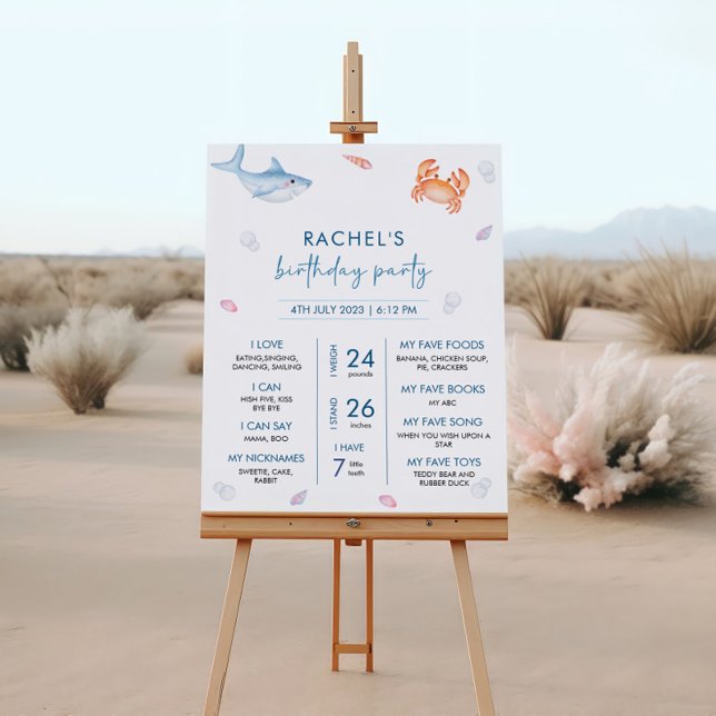 AFFICHE SIGNE JALON SOUS LA MER 1ER ANNIVERSAIRE DE FÊTE (Créateur téléchargé)