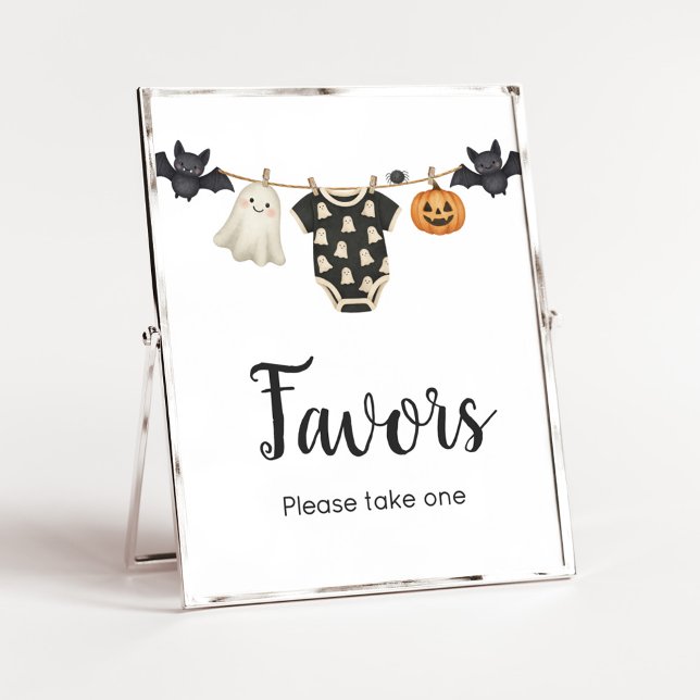 Affiche Signe Little Boo Clothesline Baby shower Faveurs (Halloween Little Boo Clothesline Baby Shower Sign)