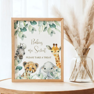 Affiche Signe Little Wild One Safari Baby shower Faveurs
