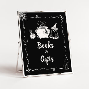 Affiche Signe Livres et Cadeaux Bébé en Route Halloween