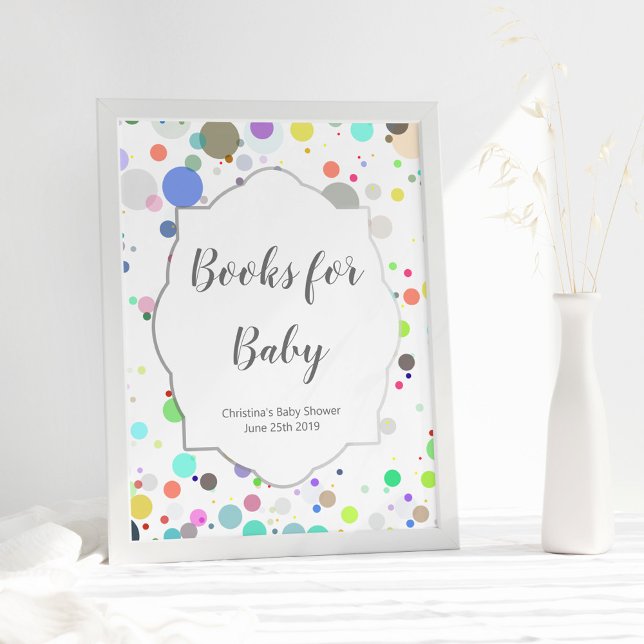 Affiche Signe "Livres pour bébé" | Baby shower de révélati (Créateur téléchargé)