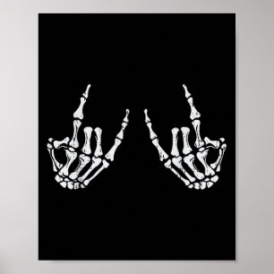 Affiche Signe main Rocker Rock Skeleton Costume d'Hallowee