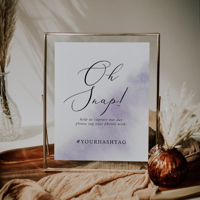 Affiche Signe Mariage Aquarelle Purple Oh Snap (Créateur téléchargé)