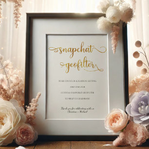 Affiche Signe Mariage blanc or Snapchat