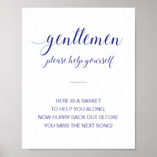 Affiche SIGNE Mariage bleu Marine Mens Salle de Bains