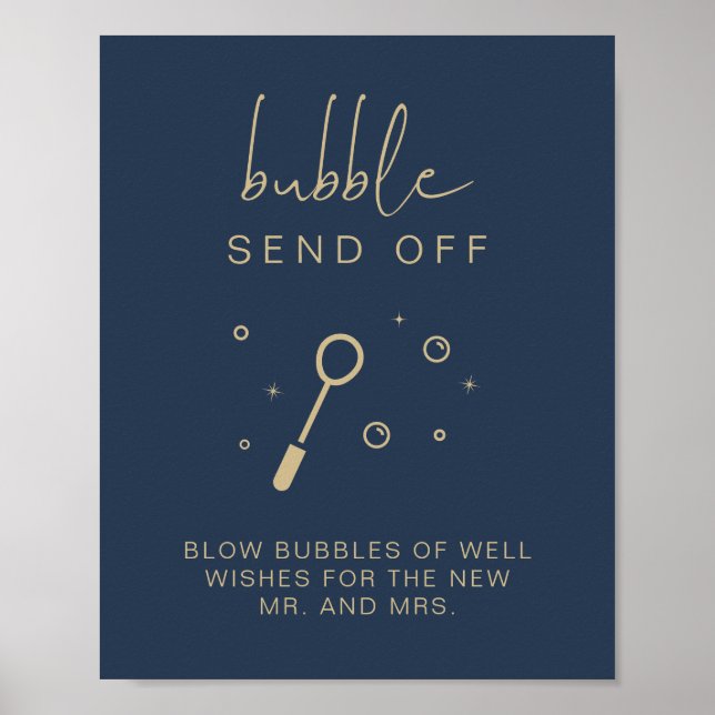 Affiche SIGNE Mariage CAITLIN Marine Blue Bubble Envoyer (Devant)