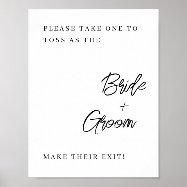 Affiche Signe mariage Confetti Toss - Simplement Élégant (Devant)