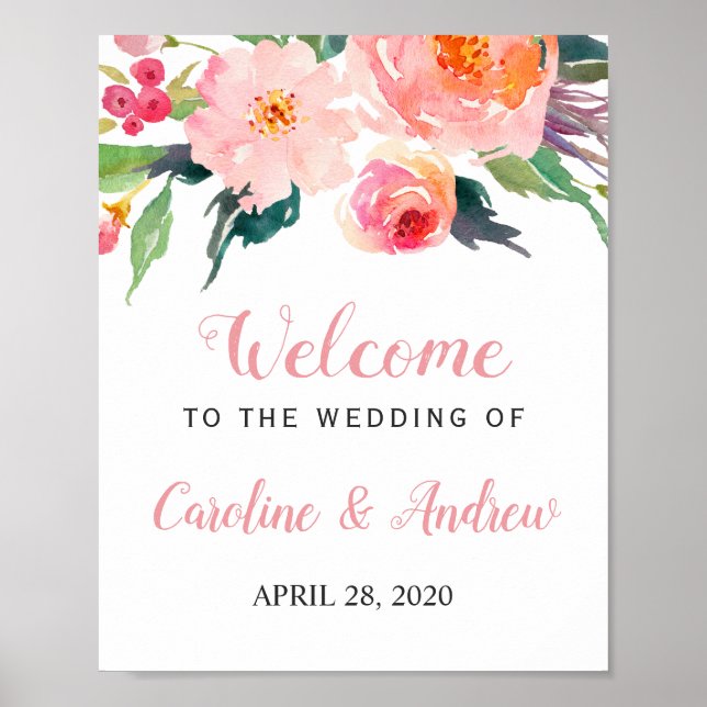 Affiche SIGNE Mariage d'accueil floral Whimsical (Devant)