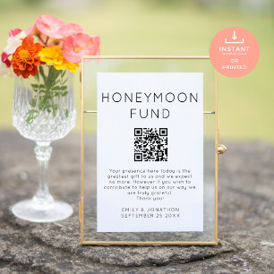 Affiche SIGNE Mariage de code QR minimaliste pour le fonds