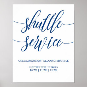 Affiche Signe Mariage de service de navette Marine Blue Ca