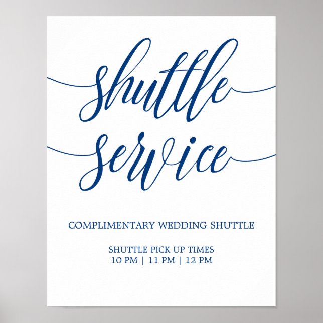 Affiche Signe Mariage de service de navette Marine Blue Ca (Devant)