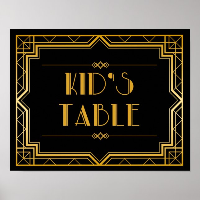 Affiche SIGNE Mariage de table pour enfants | Gatsby Art D (Devant)