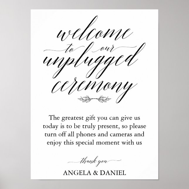 Affiche Signe Mariage débranché du script de calligraphie  (Devant)