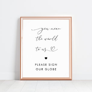 Affiche Signe Mariage du Heart Globe pour nous
