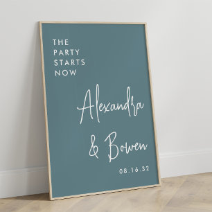 Affiche Signe Mariage du Parti Turquoise brumeux
