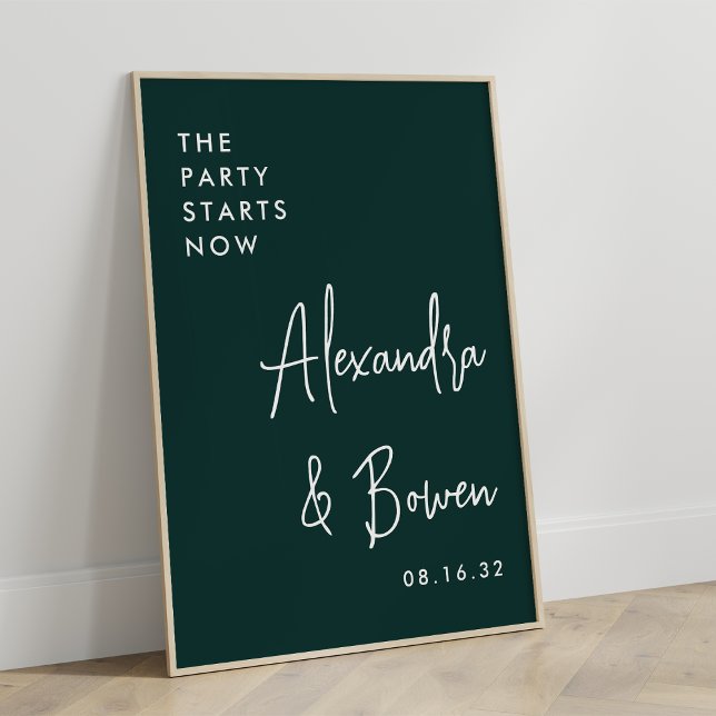Affiche Signe Mariage du Parti | Vert forestier (Créateur téléchargé)