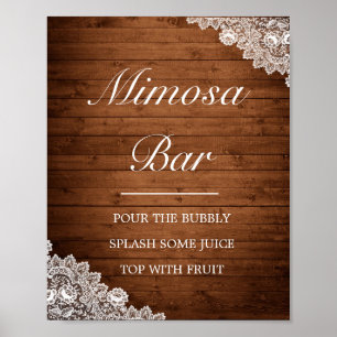 Affiche SIGNE Mariage en bois rustique & dentelle blanche 