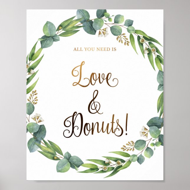 Affiche Signe mariage Eucalyptus pour beignets (Devant)