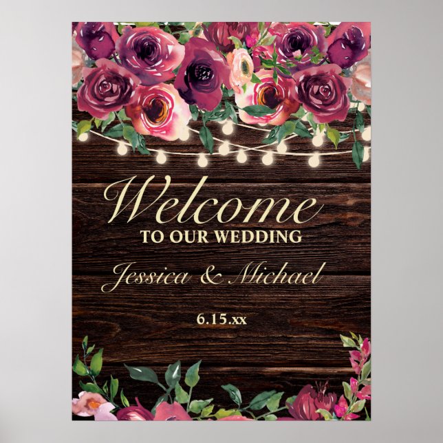 Affiche Signe Mariage floral Bourgogne (Devant)