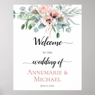 Affiche SIGNE Mariage Floral Poulet Pavoie rose pâle