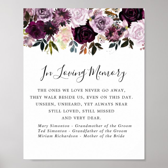 Affiche SIGNE Mariage Floral Rose violet (Devant)