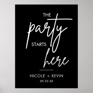 Affiche Signe Mariage imprimable Commence ici Moderne