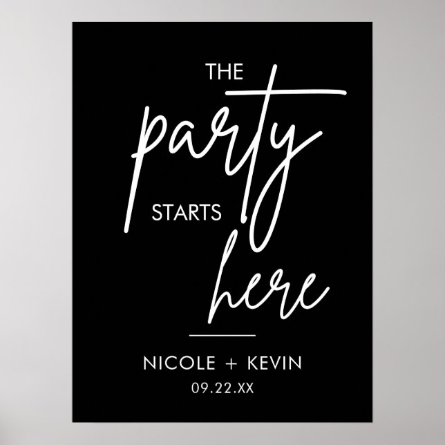 Affiche Signe Mariage imprimable Commence ici Moderne (Devant)