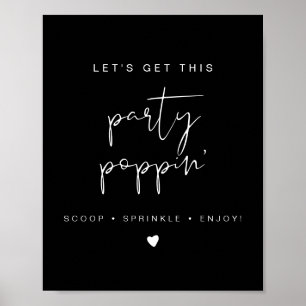 Affiche SIGNE Mariage JOVI Edgy Black Modern Popcorn Bar