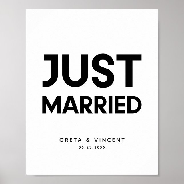 Affiche Signe mariage juste marié minimaliste (Devant)