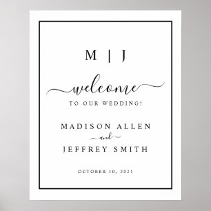 Affiche SIGNE Mariage minimaliste noir blanc