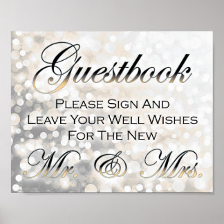 Affiche Signe Mariage noir et or