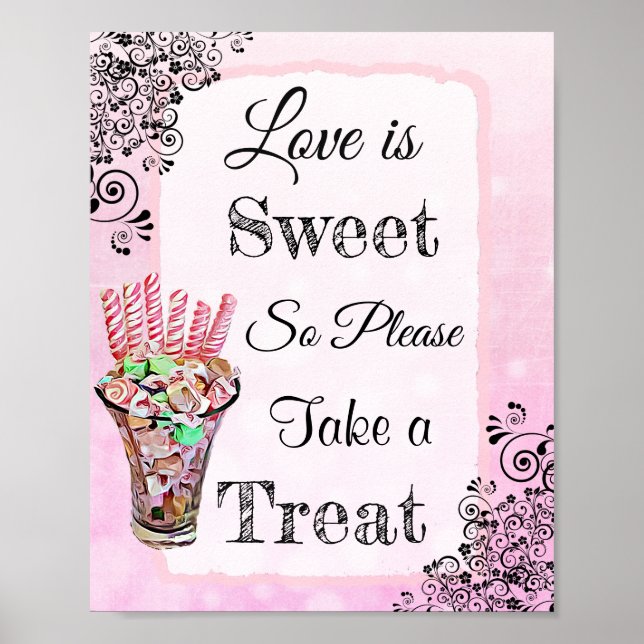 Affiche Signe mariage pour l'affiche de bonbons Buffet Ros (Devant)