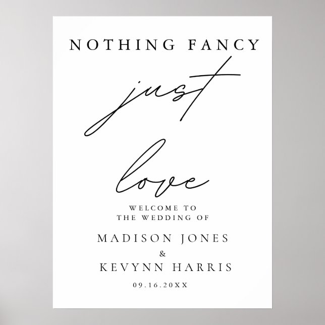 Affiche SIGNE Mariage Rien De Fancy Just Love (Devant)