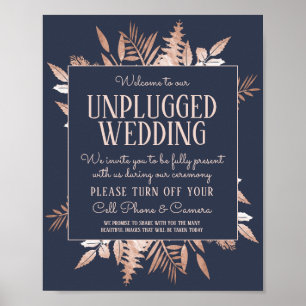 Affiche SIGNE Mariage rose Gold Navy Blue Unplugged
