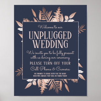 Affiche SIGNE Mariage rose Gold Navy Blue Unplugged