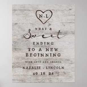 Affiche SIGNE Mariage Rustic Birch Sweet End Treat Bar