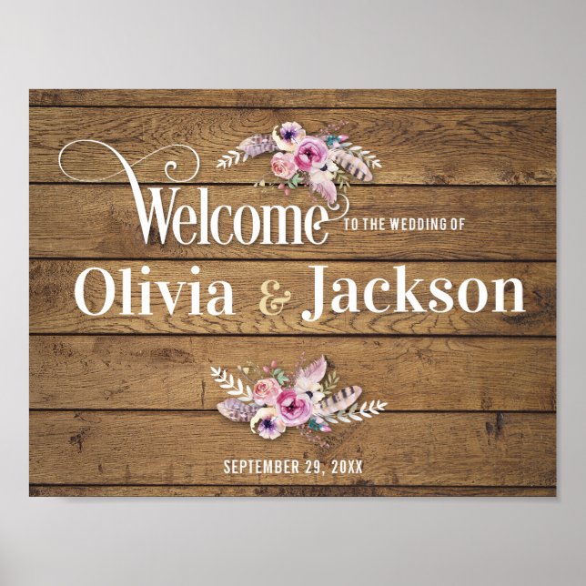 Affiche SIGNE Mariage Rustique Boho (Devant)