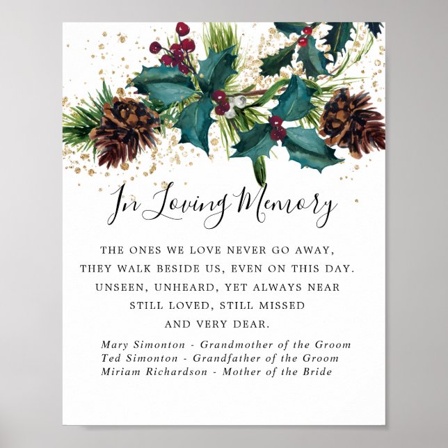 Affiche SIGNE Mariage Rustique Holly et Berries (Devant)