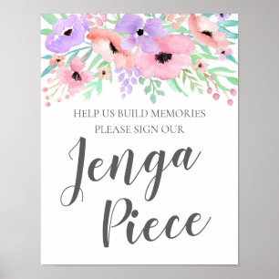 Affiche Signe mariage - Signal Notre Jenga Piece Panneau F