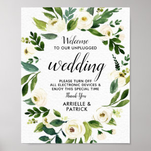 Affiche SIGNE Mariage vintage Floral vert débranché